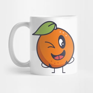 Kawaii Winking Orange Mug